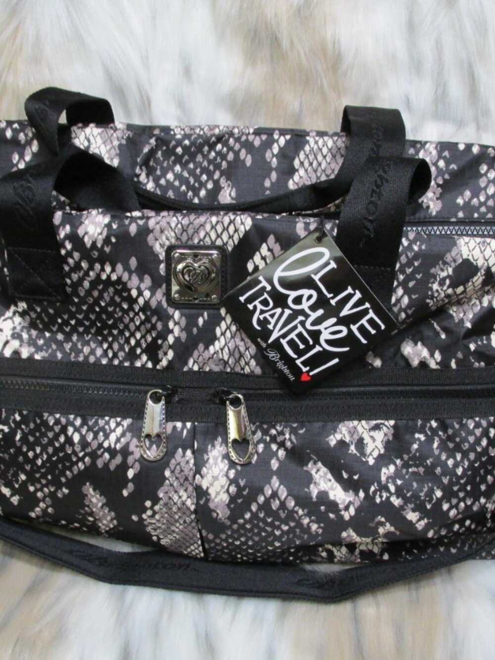 P3354-NWT Brighton Mojave Animal Print Travel Duffle